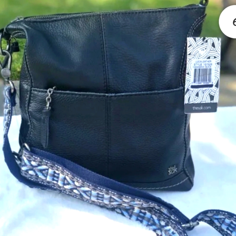 NWT The Sak Sustainable Black Leather Lucia Crossbody Bag
